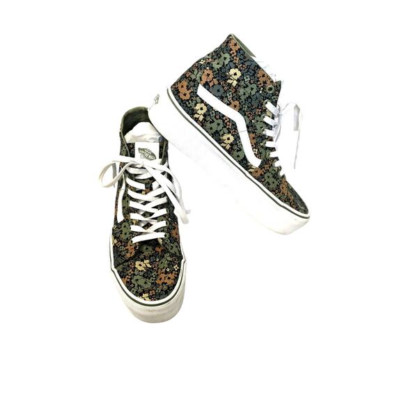 VANS Sk8-Hi Green Camo Floral Pattern Sneakers – M 8 / W9.5 - Picture 2 of 8